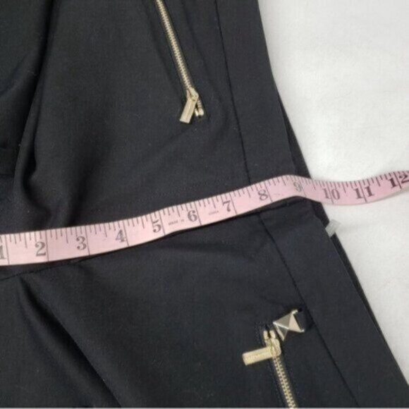 Karl Lagerfeld Paris Cropped Straight Skinny Black Dress Pant Gold Hardw… - Picture 14 of 16
